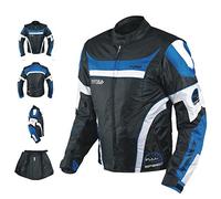 A-pro Blouson Oxford Nylon Homme Textile CE Protections Thermique Moto bleu L