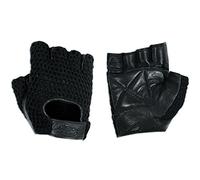 A-Pro Gants de Moto sans Doigts en Cuir Souple en Cuir de Vachette pour Moto Punk, Noir, L