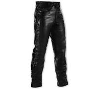 A-pro Jeans Pantalon Cuir Custom Motard Moto Poches Protections noir 30