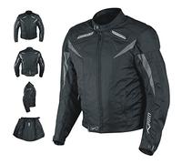 A-pro Moto CE Protections Textile Blouson Manchon Démontable Gilet Termique Noir M