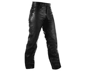 A-pro Pantalon Cuir 5 Poches Jeans Moto Motard Custom Disco Trousers noir 30