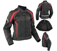 A-pro Textile Moto Blouson Femme Protections CE Respirant été Rouge XL