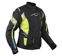A-Pro Veste textile Moto Touring Femme Protections Doublure thermique Imperméable Fluo L