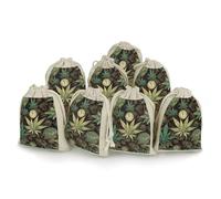 A Puff in Time Lot de 8 sachets cadeaux réutilisables en coton et chanvre avec cordon de serrage pour mariage, bricolage, fête (12 x 17 cm)