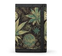 A Puff in Time Portefeuille à trois volets, porte-cartes et argent avec poche zippée pour pièces de monnaie pour homme et femme