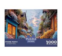 A Quaint Street in an Old European Town 1000 Pièces Carton Premium Puzzle De Qualité Supérieure Sea Beach Stimulant Et Éducatif Jeu Créatif Puzzles pour La Décoration Intérieure 38x26cm/1000pcs