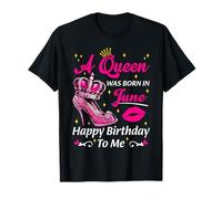 A Queen Was Born In June Birthday Woman Talons Bday Queen T-Shirt