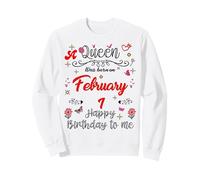 A Queen Was Born on February 1er February 1st Birthday Sweatshirt