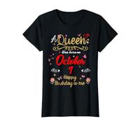 A Queen Was Born on October 1er October 1st Birthday T-Shirt