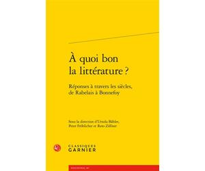 À quoi bon la littérature ? Réponses à travers les siècles, de Rabelais à Bonnefoy - Collectif - Classiques Garnier - broché - Etude