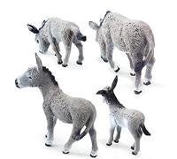 A/R Figurine Famille d'Âne - Jouet de Modèle d'Âne Animal, Jouets de Ferme pour Garçons et Filles, Grande Collection