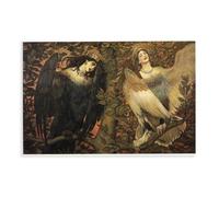 A.R.K. Horton - Impression sur toile représentant les oiseaux de joie et de chagrin - Sirin et Alkonost - Décoration murale pour chambre à coucher, bureau, cadeau sans cadre (30 x 45 cm)