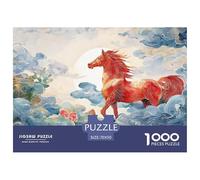 A_Red_Horse 1000 Pièces Carton Extra-épais Coffret De Puzzles Flying Horse Stimulant Et Éducatif Défi Unique Puzzles pour Adultes Et Enfants 70x50cm/1000pcs