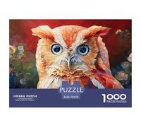 A_Red_Owl_with_Blue_Eyes 1000 Pièces Carton Extra-épais Lot de Puzzles Red Owl Stimulant Et Éducatif Défi Unique Puzzles pour Adultes Et Enfants 70x50cm/1000pcs