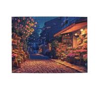 A Roadside Flower Shop At Night Puzzle en bois de 500 pièces pour adultes Puzzle stimulant pour jeu de taille 38,1 x 51,8 cm