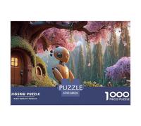 A Robot Praying Under A Cherry Tree 1000 Pcs Carton Extra-épais Coffret De Puzzles Preying Robot Stimulant Et Éducatif Jeu Créatif Puzzles pour Adultes Et Enfants 38x26cm/1000pcs