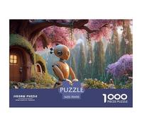 A Robot Praying Under A Cherry Tree 1000 Pièces Carton Extra-épais Coffret De Puzzles Preying Robot Stimulant Et Éducatif Jeu Créatif Puzzles As Birthday Gifts 70x50cm/1000pcs