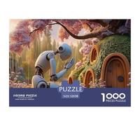 A Robot Praying Under A Cherry Tree 1000 Pièces Carton Premium Lot de Puzzles Preying Robot Stimulant Et Éducatif Jeu Familial Puzzles As Birthday Gifts 52x38cm/1000pcs