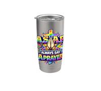 A.S.A.P Rosaire croix chrétienne Always Say A Prayer Gobelet isotherme en acier inoxydable double paroi