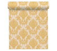 A.S. Création 344924 34492-4 Chateau 5 Papier peint intissé avec ornements baroques Crème/jaune métallique 10,05 x 0,53 m
