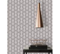A.S. Création Papier Peints Vintage Jungle Chic intissé - 10,05m x 0,53m - Rosé Gris Blanc Fabriqué en Allemagne 377077 37707-7