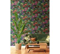 Architects Paper Papier Peints Jungle Floral Impression intissé - 10,05m x 0,53m - Multicolore Vert Rouge Fabriqué en Allemagne 377561 37756-1
