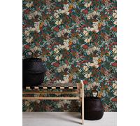 Architects Paper Papier Peints Jungle Floral Impression intissé - 10,05m x 0,53m - Multicolore Jaune Bleu Fabriqué en Allemagne 377562 37756-2