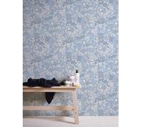 Architects Paper Papier Peints Jungle Floral Impression intissé - 10,05m x 0,53m - Gris Bleu Blanc Fabriqué en Allemagne 377566 37756-6