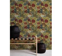 Architects Paper Papier Peints Jungle Floral Impression intissé - 10,05m x 0,53m - Jaune Rouge Bleu Fabriqué en Allemagne 377571 37757-1