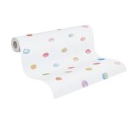 A.S. Création Papier peint en intissé - Papier peint enfant à pois pour chambre d'enfant en couleurs blanc et bleu - Papier peint pour diverses pièces - Tapisserie papier peint en 10,05 m x 0,53 m