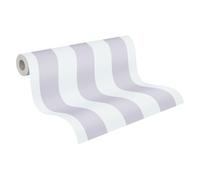 A.S. Création 381484 Little Love Papier peint rayé sans PVC Gris/blanc satiné