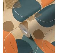 A.S. Création 385951 385951 Papier peint Motif cercles Multicolore Beige Orange 10,05 x 0,53 m