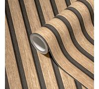 Livingwalls Papier peint intissé PintWalls II – Lambris imitation bois 0,53 x 10,05 m Beige/Marron