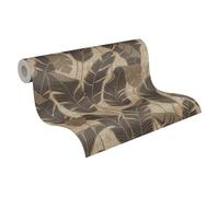 A.S. Création 395024 Jade Papier peint intissé avec feuilles pour différentes pièces 10,05 x 0,53 m Fabriqué en Allemagne Beige noir