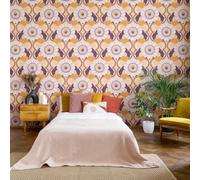A.S. Création 395303-Papier peint intissé style rétro années 70 8,50 m x 0,53 m Motif floral Beige Jaune Violet Crème Lilas