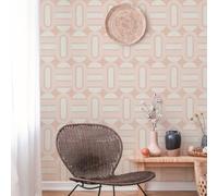 Livingwalls Papier peint intissé 395365 – rétro années 70 Beige/crème/rose 8,50 m x 0,53 m