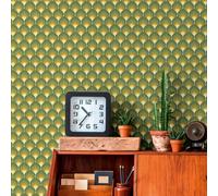 Livingwalls Papier peint intissé 395381 – style rétro années 70 Vert/Jaune/Marron/Beige 8,50x0,53 m