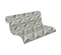 A.S. Création 397001 Papier peint non tissé 3D gris et blanc - Papier peint de qualité supérieure avec aspect 3D - Papier peint mural 3D avec motif sable 10,05 m x 0,53 m - Fabriqué en Allemagne
