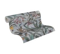 A.S. Création 397483 - Papier peint intissé - Motif jungle - Gris/bleu/vert - 10,05 x 0,53 m - Pour salon - Fabriqué en Allemagne