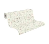 A.S. Création ATTRACTIVE 791951 Lot de 3 papiers peints non tissés - Motifs floraux et graphiques - Couleurs naturelles - Surface texturée - Papier peint floral - 10,05 m x 0,53 m - Crème/vert