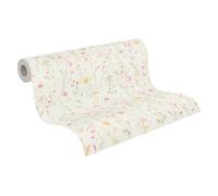 A.S. Création ATTRACTIVE 791952 Lot de 3 papiers peints non tissés - Motifs floraux et graphiques - Couleurs naturelles - Surface texturée - Papier peint floral - 10,05 m x 0,53 m - Vert/gris