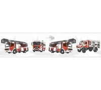 A.S. Création Bordure Little Stars gris rouge noir 5,00 m x 0,13 m 358141 35814-1