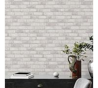 A.S. Création Bricks & Stones 388123 Papier peint intissé Effet pierre Blanc Gris clair 10,05 m x 0,53 m Fabriqué en Allemagne