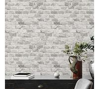 A.S. Création Bricks & Stones 388144 Papier peint intissé en briques Gris clair 10,05 m x 0,53 m Fabriqué en Allemagne