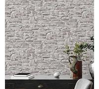 A.S. Création Bricks & Stones 388152 Papier peint intissé Gris clair 10,05 x 0,53 m