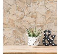 A.S. Création Bricks & Stones 389329 Papier peint intissé en pierre naturelle Beige Marron - 10,05m x 0,53m -