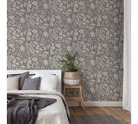 A.S. Création Bricks & Stones 389336 Papier peint intissé Effet pierre Gris clair - 10,05m x 0,53m - Fabriqué en Allemagne