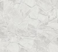 A.S. Création Bricks & Stones 389350 Papier peint intissé Effet pierre Blanc - 10,05m x 0,53m - Fabriqué en Allemagne