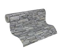 A.S. Création Brique Elements Papier peint intissé 10.05 m x 0.53 m Gris Noir Brun Fabriqué en Allemagne 958711 95871-1