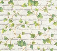 A.S. Création Brique Elements Papier Peint intissé 10.05 m x 0.53 m Vert Blanc Brun Fabriqué en Allemagne 319421 31942-1, Braun, Grün, Weiß, 10,05 m (Länge) x 0,53 m (Breite)